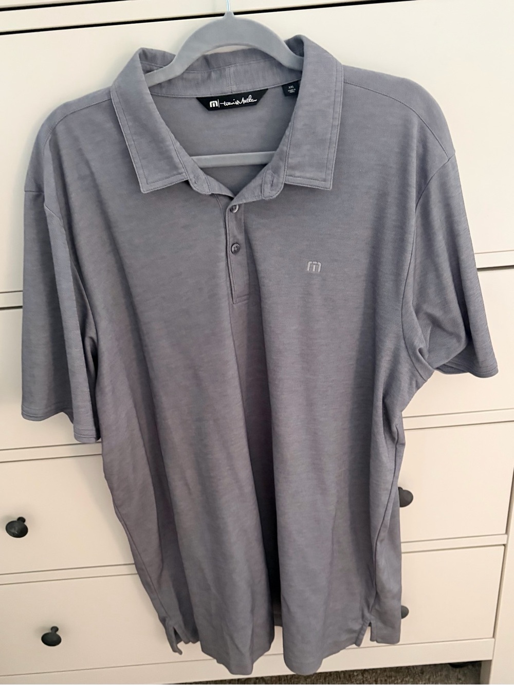 Travis Mathew Men's Light Gray Polo with Subtle Logo